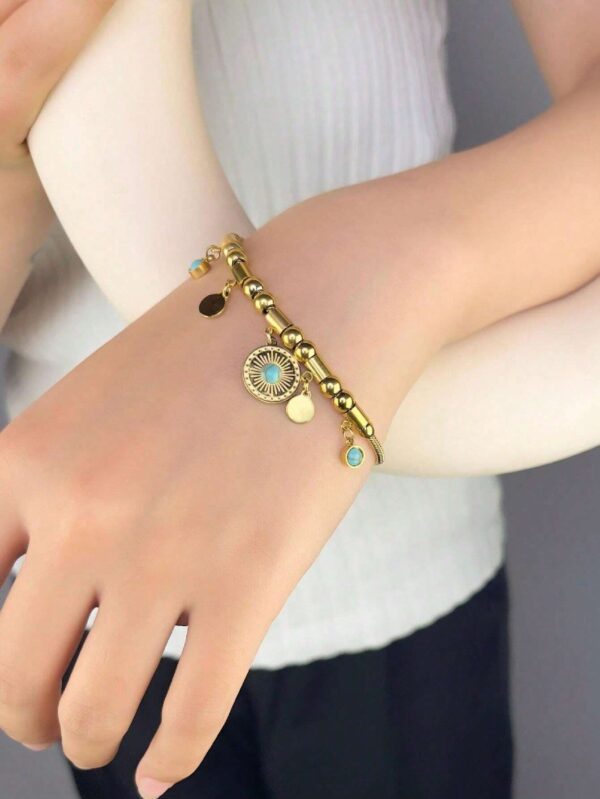 Cuff 18k Gold Plated Women Stainless Steel Fashion Jewelry Chain Bracelets - Image 4