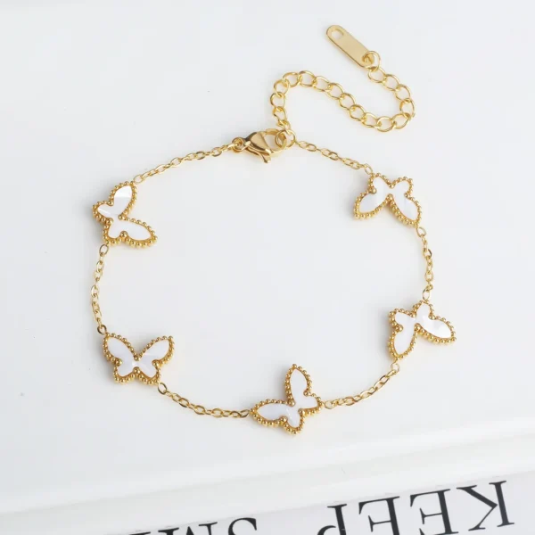 Cuff 18k Gold Plated Women Stainless Steel Fashion Jewelry Adjusted Chain Bracelet Butterfly Shape - Image 5