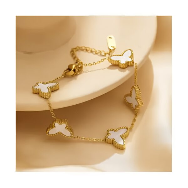 Cuff 18k Gold Plated Women Stainless Steel Fashion Jewelry Adjusted Chain Bracelet Butterfly Shape - Image 3