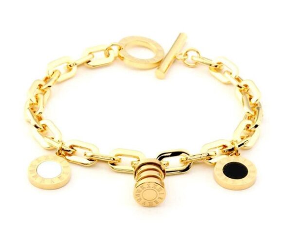 Cuff 18k Gold Plated Women Stainless Steel Fashion Jewelry Chain Bracelet - Image 4