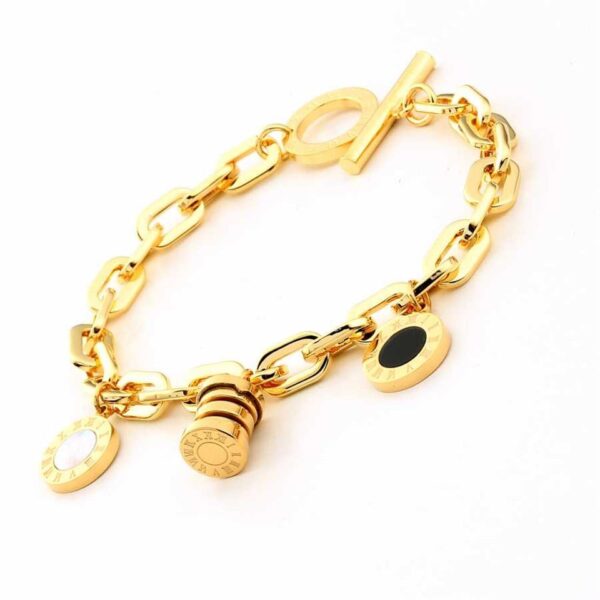 Cuff 18k Gold Plated Women Stainless Steel Fashion Jewelry Chain Bracelet - Image 5